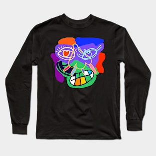 Abstract face drawing Long Sleeve T-Shirt